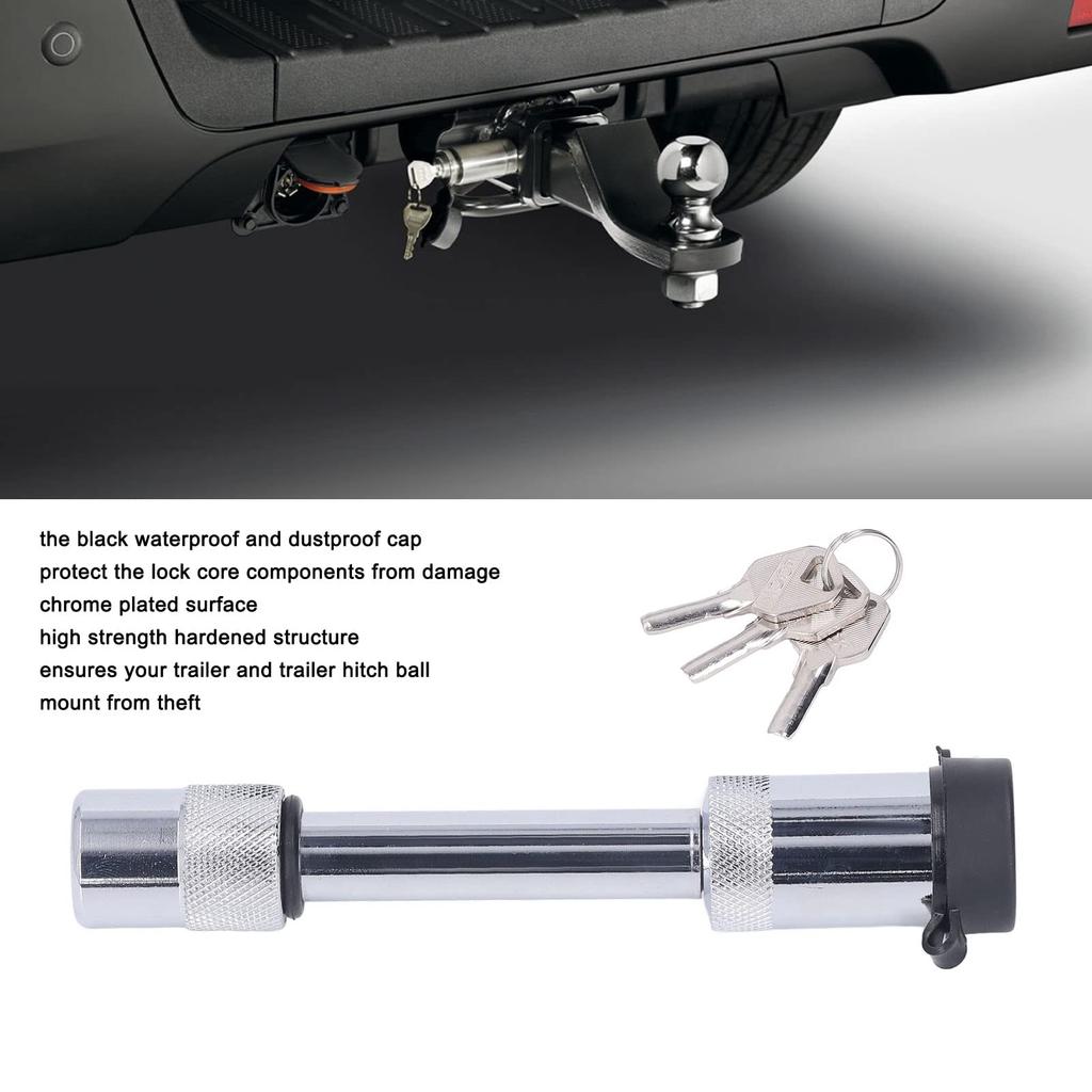 Trailer Hitch Lock 5/8" Pin Tow Stainless Steel Barbell Style Locking Hitch Pin with 3 Keys