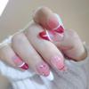 2026 New Year Red French Cherry Polka Dot Cat Eye Manicure - Cute, Handmade, Long Style Nails