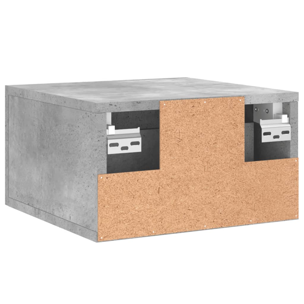 Wall Mounted Nightstand Concrete Gray 35 x 35 x 20 cm