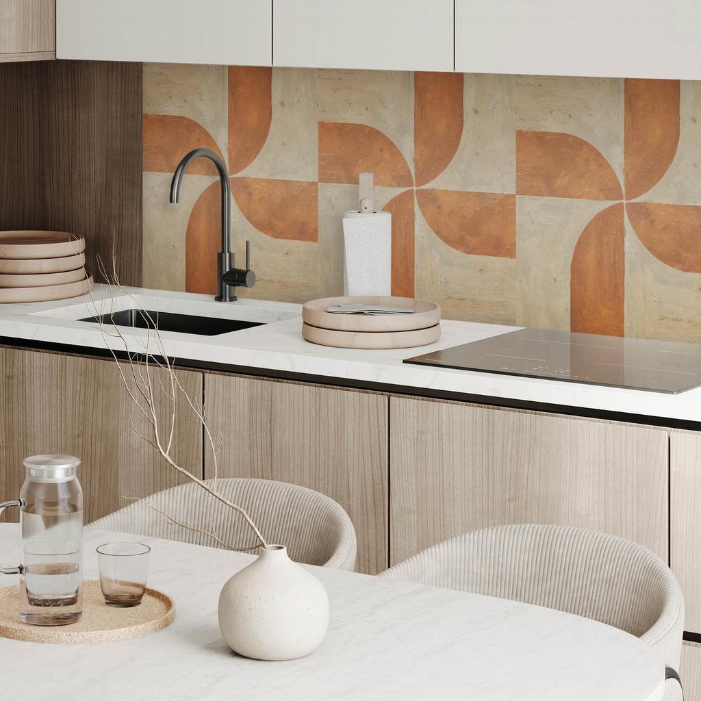 Self-adhesive Vinyl Wall Covering with Graphics for the Kitchen 100x50 cm Geometry with Arches