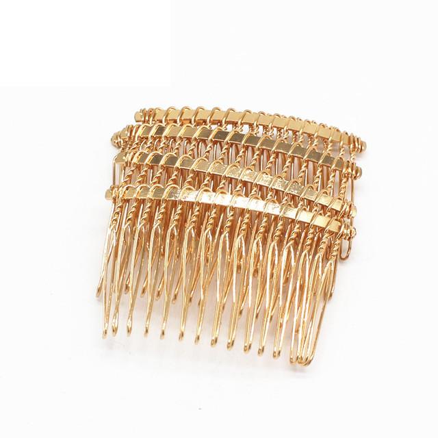 5 PCS Peignes à Cheveux 12/15/20/25/30 Dents Supports Vides Peignes à Cheveux en Métal Base Pour Accessoires Capillaires Fabrication de Bijoux Ornement