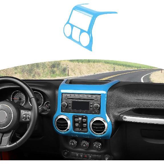 RT-TCZ for Jeep JK Black Dash Console Radio Screen/Vents Cover Trim for Jeep Wrangler JK JKU 2011-2017 ABS Interior Accessories 1pc