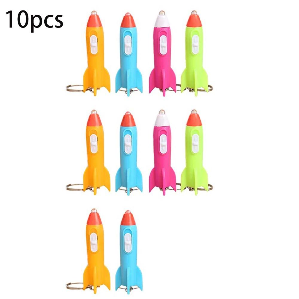10pcs Bright Flashlight Keychain Mini LED Keychain Portable Kids Flashlights  Camping