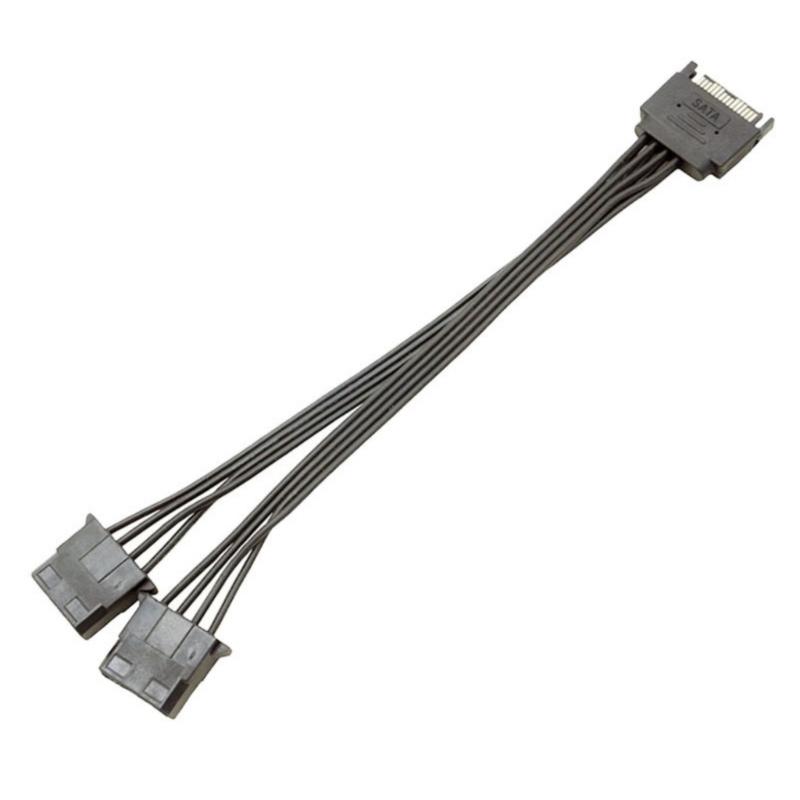 15Pin Male To To 1/2 4Pin Female IDE Power Connectors Sleeved Y Splitter Cable Power Conversion for Hard Drive