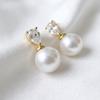 Hot-selling light luxury pearl zircon earrings women's fashion commuter versatile earrings high-end stud earrings copper