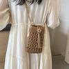 Female Vintage Crossbody Phone Bag Straw Rope Hand-woven Vacation Mini Purse Women Casual Mobile Phone Pouch Streetwear