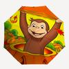 Curious George, Pumpkin Patch Automatic Opening and Closing, 8 Rib Structure Portable Umbrella, Suitable for Men and Women In All Seasons  P
