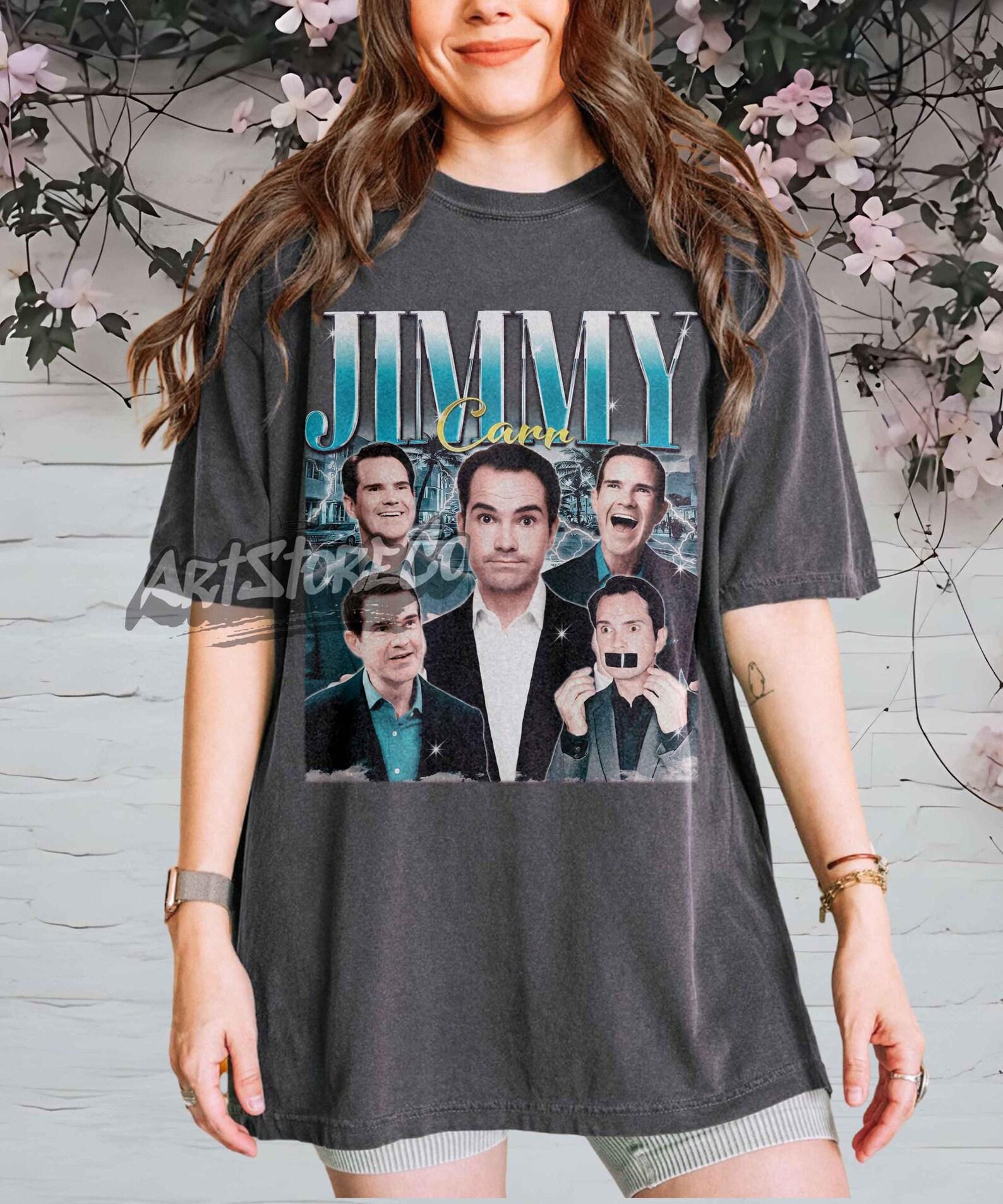 Jimmy Carr Retro Collage T-Shirt, Vintage Comedian Graphic Tee XL