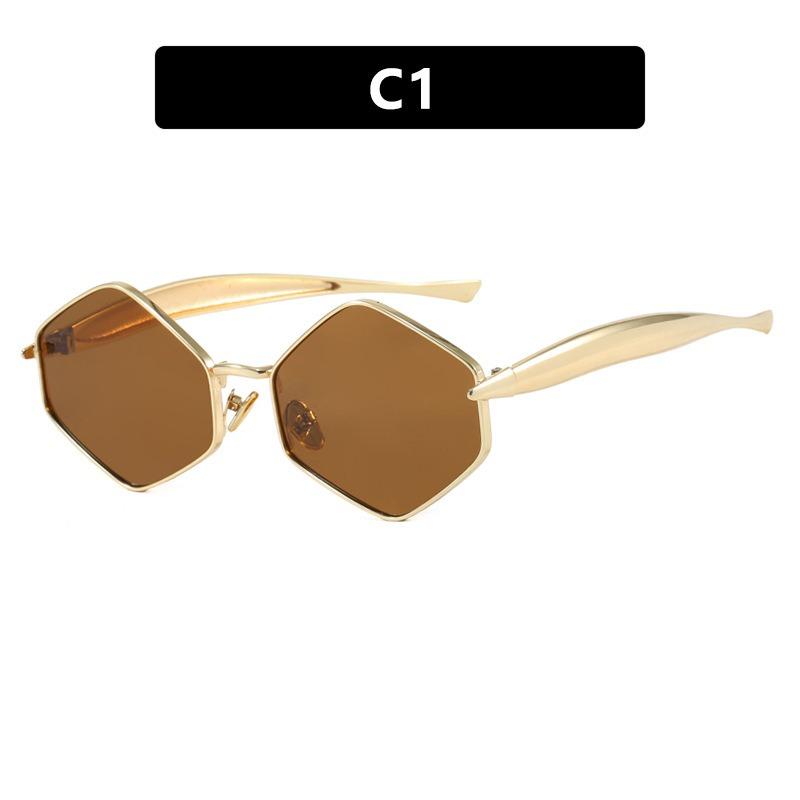 New Diamond Sunglasses European and American Retro Sunglasses Advanced Hong Kong Style Concave Shaped Sunglasses