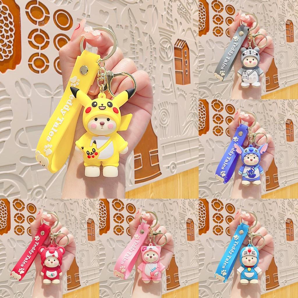 Pikachu Doraemon Linabell Totoro Lotso Stitch Keychain Bag Decoration Kids Gift