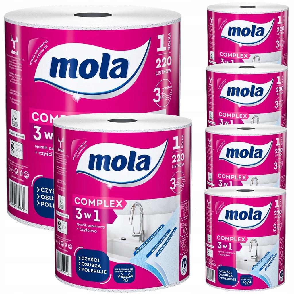 Mola Complex 3-In-1 Paper Towel, 3-Ply, 220 Sheets 1 Pc