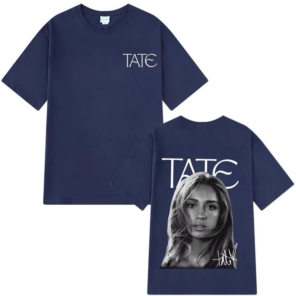 Sängerin Tate McRae Tour 2026 Print T-Shirt Herren Damen Ästhetischer Trend T-Shirt Unisex Vintage Hip Hop Streetwear T-Shirt Y2K Gothic Baumwolle Übergroße T-Shirts