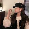 Retro Women Spring New Hot Selling Everything Cotton Hemp Beret Temperament Leather Brim Painter Hat Trend Octagon Hat
