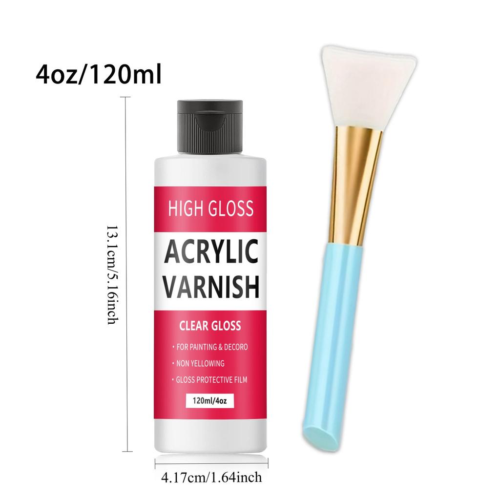 1SET decorative, protective paint, high gloss and high transparency sealing waterproof, heat-resistant and crack-resistant acrylic varnish