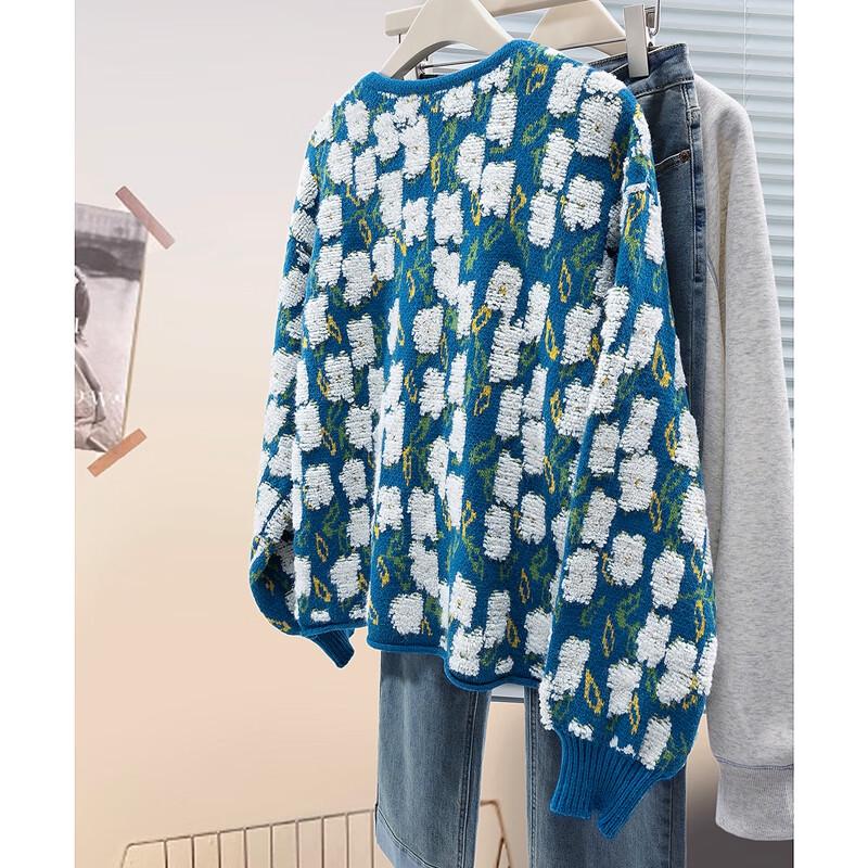 Sibaishi Women's Casual Colorblock Knit Sweater