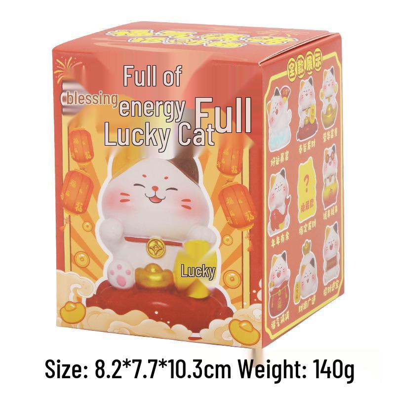 Blessings Beckoning Cat Blind Box: Wealth & Treasure Design Desktop Ornament Gift