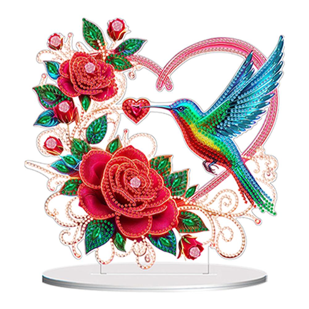 

Double Sided Special Shaped Flower Hummingbird Desktop Diamond Art Kits Diamond Painting Desktop Decorations Bedroom Decoration