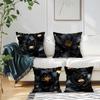 Black Flowers Cushion Pillowcase Printed Polyester 45X45Cm Throw Pillowcover Decorative Sofa Cushion Pillowslip Home Decor