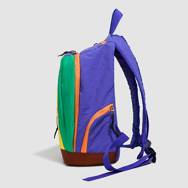 Lightweight Nylon Backpack for Women Men Casual Colorblock School Bag Outdoor Travel Pack