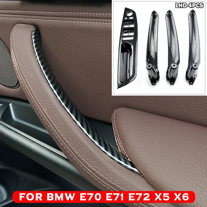LHD 4PCS Set Left Front Driver's Seat Interior Door Armrests Door Pull Handle Kit Replacement For BMW E70 E71 X5 X6 2007-2013