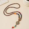 Ethnic Style Wood Necklace & Prayer Beads - Unisex Versatile Chicken Wing Wood Sweater Chain