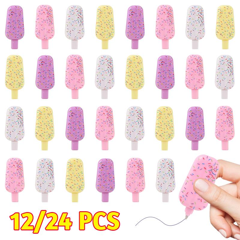

12/24Pcs Mini Ice Cream Pen for Kids Boy Girl Birthday Party Favors Pinata Fillers School Prizes Christmas Gift Wedding Souvenir 12Pcs