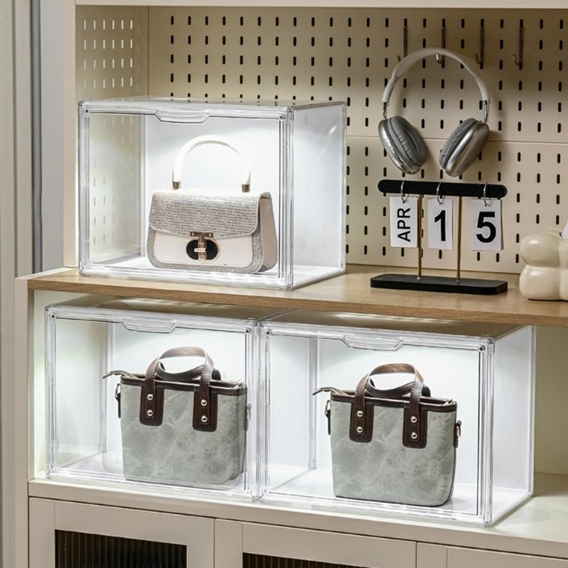 Clear View LED Illuminated Shoe Storage Dustproof Design For Displaying Shoe Collections Domestic Setting