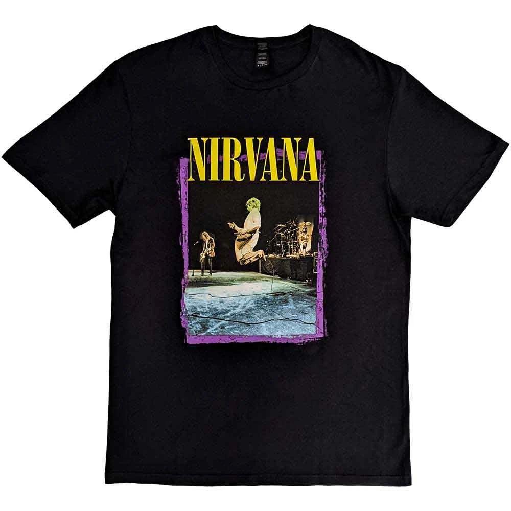 Nirvana T Shirt Stage Jump Band Logo new Official Mens Black XL