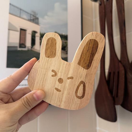 Untersetzer aus Holz Niedliches Cartoon-Tier Wärmeisolierung Tischsets für Kaffee- und Teetassen Multifunktionale Heimdekoration Küchen- und Büroaccessoires