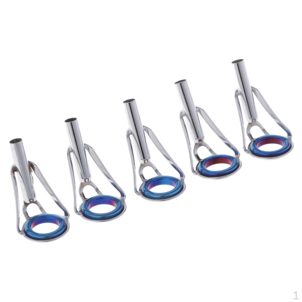 5pc Fishing Rod Tip Tops Repair Kit Casting Building Guides DIY