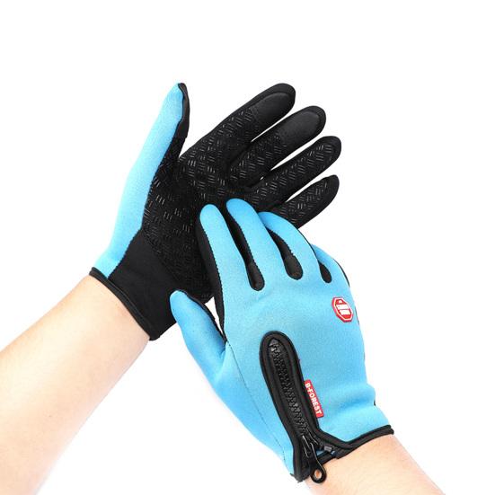 Unisex Winter Outdoor Skifahren Radfahren wasserdichte warme Reißverschluss Touchscreen Handschuhe