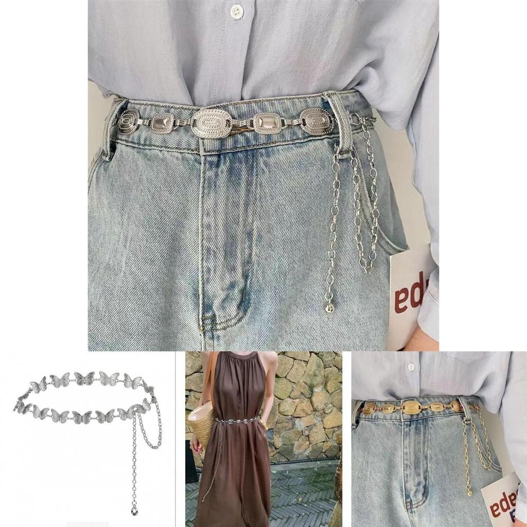 Waist Chic Metal Belt With Vintage Butterfly Design Perfect For Korean Jk Uniforms