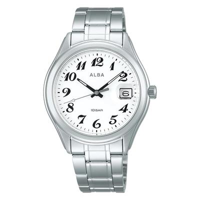 Seiko Uhr Alba Uhr Quarz Edelstahl Verstärkt Wasserdicht für Den Alltag Analog SEIKO ALBA Herren Damen (10 ATM) (Silber (AEFJ408))