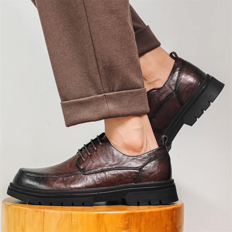 Non-slip Casual Man Business Affairs Comfortable Platform Oxford Shoes Lace-Up Men Walking Footwear Leisure Walk Driving Shoes