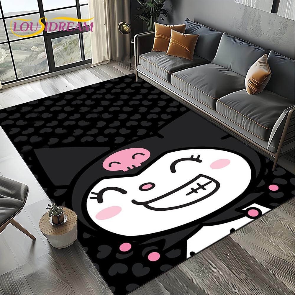 27 Style Cute Kuromi Cartoon Sanrio Carpet Rug for Bedroom Living Room Home Sofa Decoration,kids Large Decor Floor Mat Gift Girl