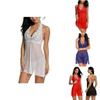 Alluring Women Sexy Lingerie Dress Baby Doll Halter Lace Patchwork Sleepwear Nightwear
