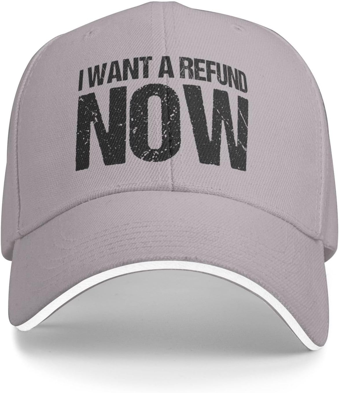 

I Want A Refund Now Distressed Baseball Cap Polyester Adjustable Outdoor Trucker Hat Unisex One Size