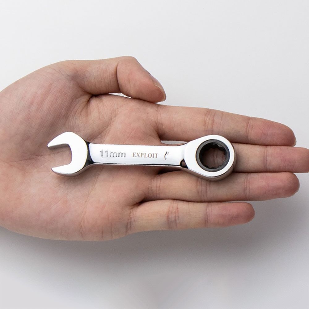 1Pcs Reversible Combination Ratchet Socket Spanner 6-19mm Nut Repair Tool Stubby Single Wrench