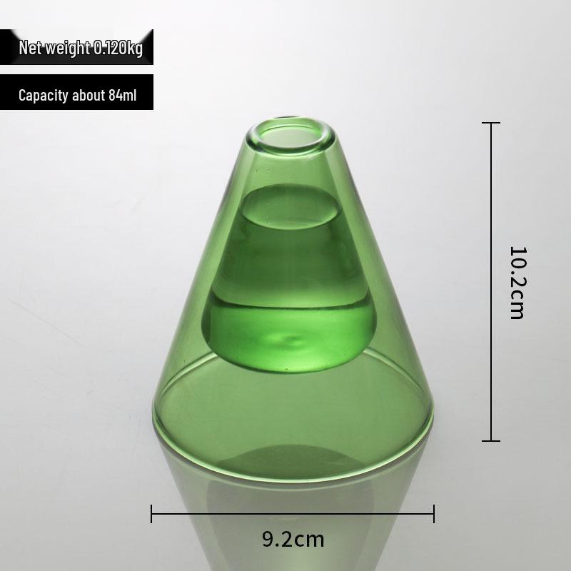 European Glass Rattan Aroma Vase - Double Layer, Colored Glass, Flameless Hydroponic for Living Room