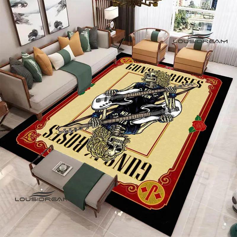 Guns n'roses band retro print carpet fashion home decoration non -slip carpet photography propsmal area rug birthday gift