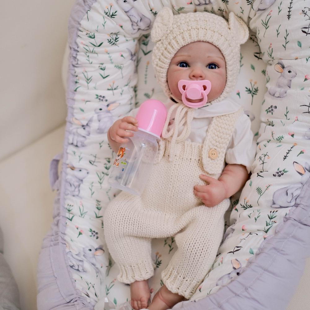Real Looking Reborn Baby Girl Doll Bettie 18'' 48cm Full Body Silicone Vinyl Simulation Doll Handmade Exquisite 3D Painted Skin Newborn Dolls for Kids