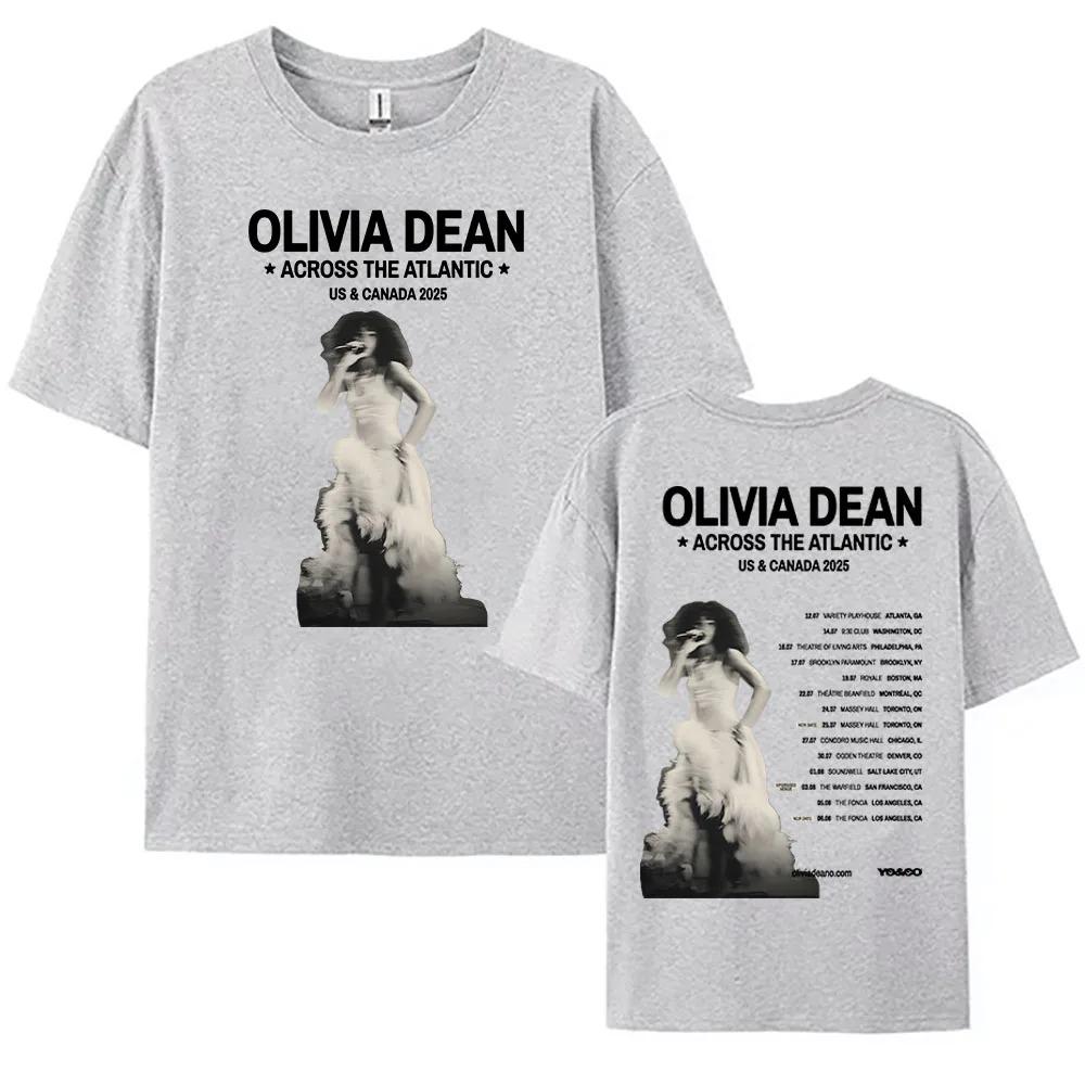 Across The Atlantic US & Canada Tour 2025 T-shirt Olivia Dean Graphic Printing Tshirts  Plus Size Streetwear Cotton Top Hip Hop