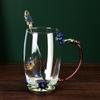 Tazze da Acqua Smaltate Colorate: Elegante Set in Vetro per Soggiorno per Caffè e Latte