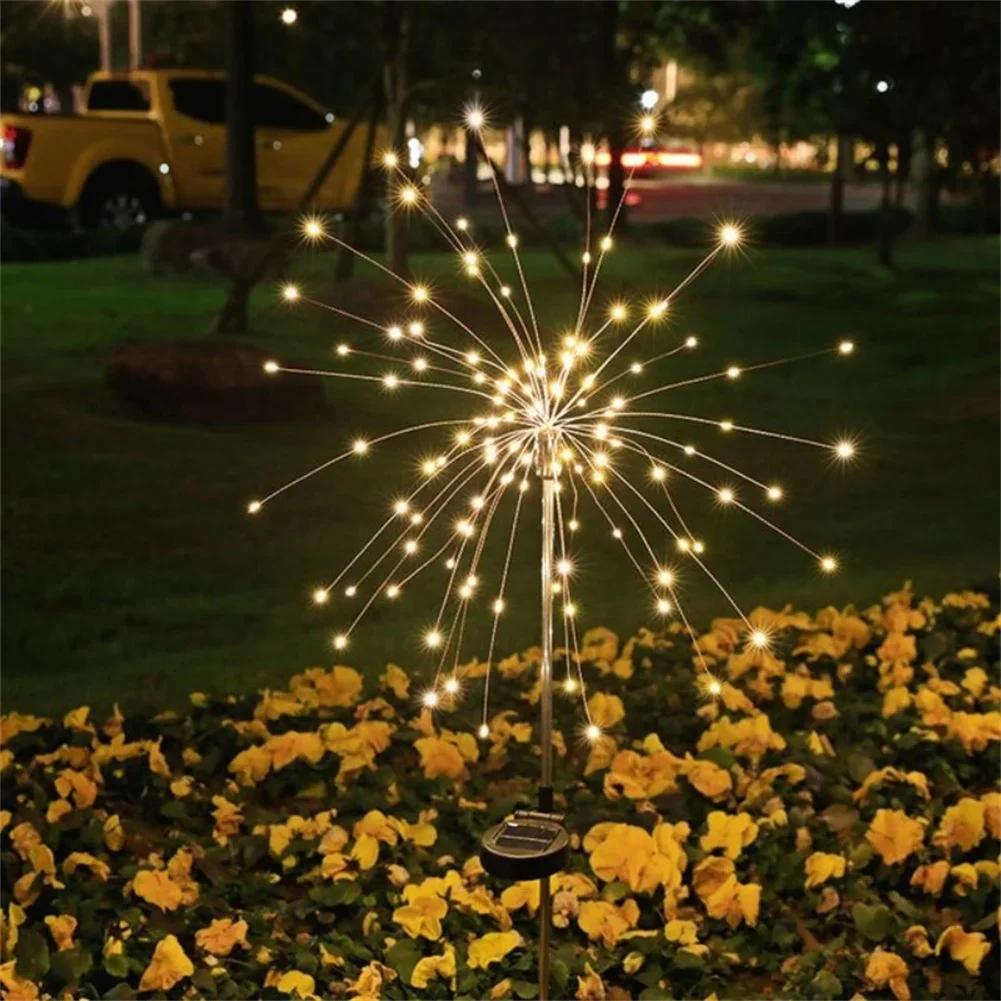 90/150LED Solar Firework Fairy Lights Christmas Outdoor Garden Light 8 Modes Lawn Lamp Landscape for Patio Yard Party Decoration