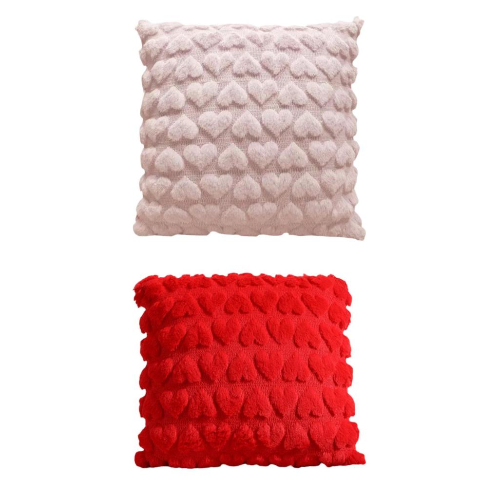 2 Stück Plüsch-Kissenbezüge Mehrzweck-Kompakte Zubehör Kissenhülle Dekokissenbezug für Bett Schlafzimmer Wohnzimmer Stuhl Sofa