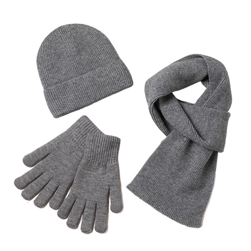 ELSYALN Unisex Hat Scarf Gloves 3-Piece Set
