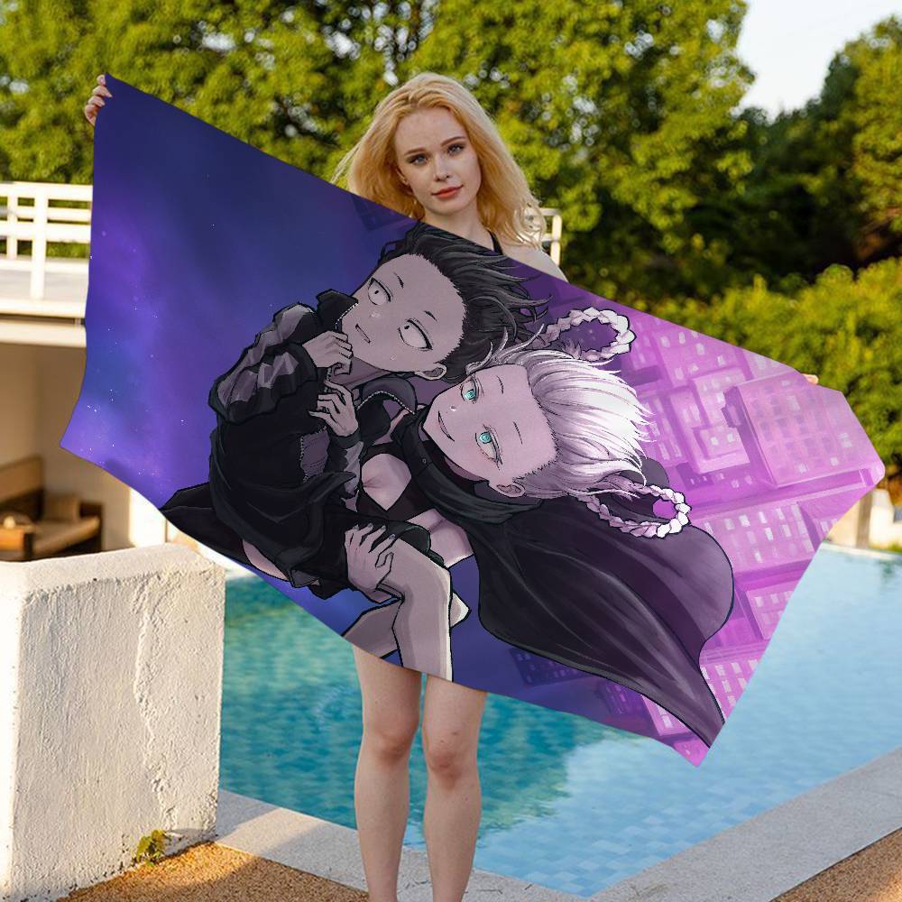 Japanese Call of the-Night Bath Towel Microfiber Soft Water Absorbing Breathable For Girl Kids Decorative Cartoon Beach Towel