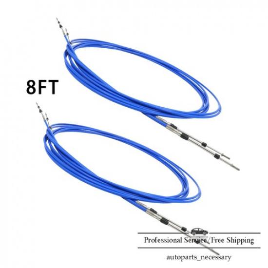 Outboard Inboard 2PCS 8FT 3 Shift Throttle Control Cable Universal For Yamaha