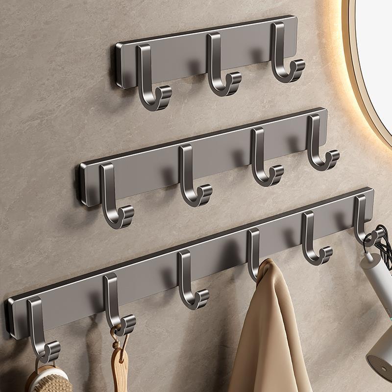 No-Drill Adhesive Wall-Mounted Bathroom Coat Hook with No-Trace Design