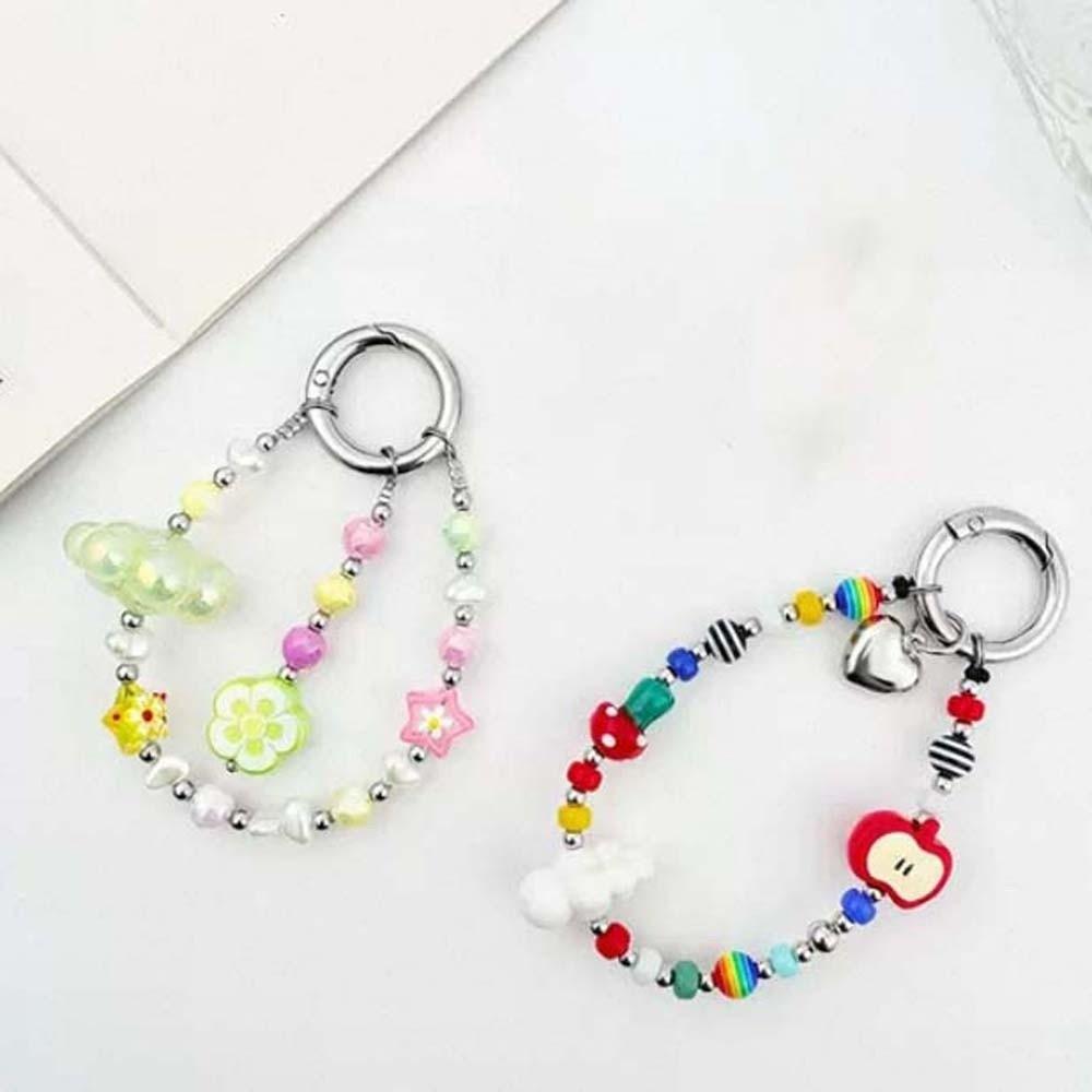 Y2K Beaded Phone Chain Zinc Zinc Alloy Versatile Bag Pendants Creative Colorful Bag Charm Women